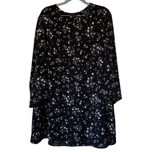 J.Jill Wearever Collection long sleeve blouse, plus size 2X. Smocked floral top